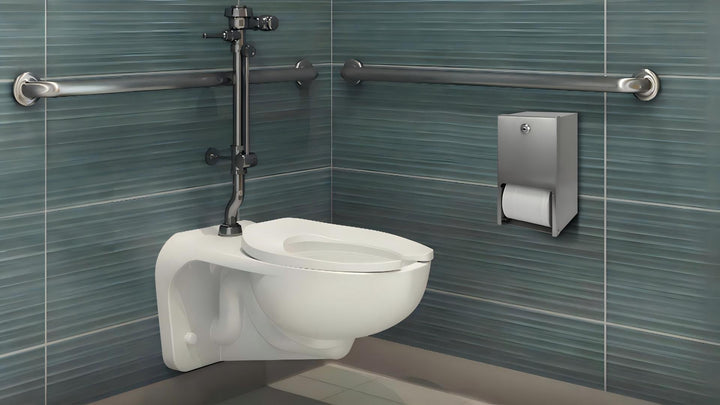 Stainless steel toilet paper dispenser for commercial restrooms