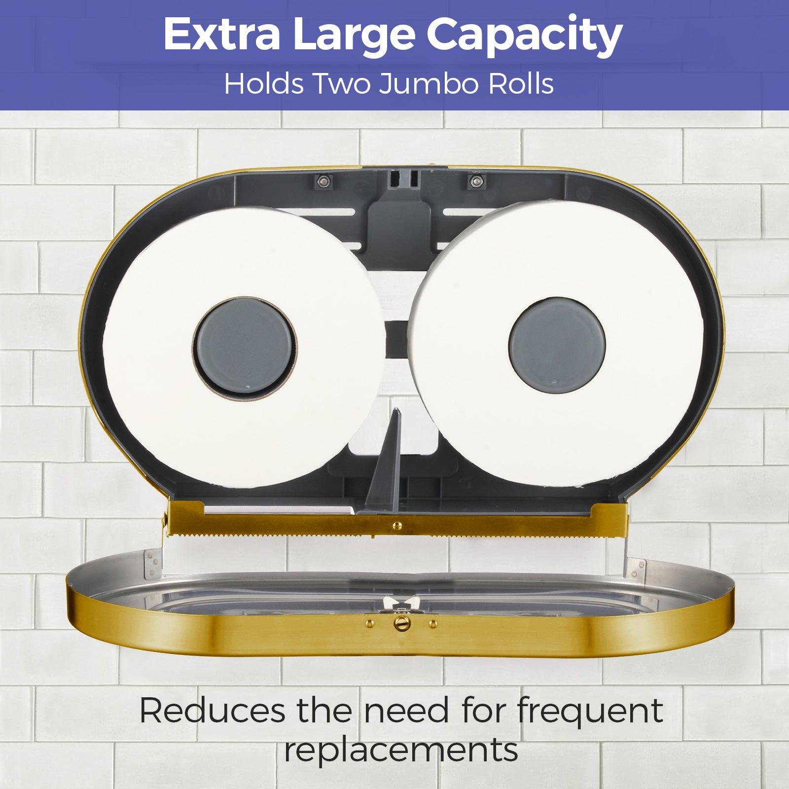 stardrix-stainless-steel-twin-jumbo-toilet-paper-dispenser-wall-mount-9-commercial-double-roll-holder-industrial-tissue-dispenser-with-key-lock-brushed-gold