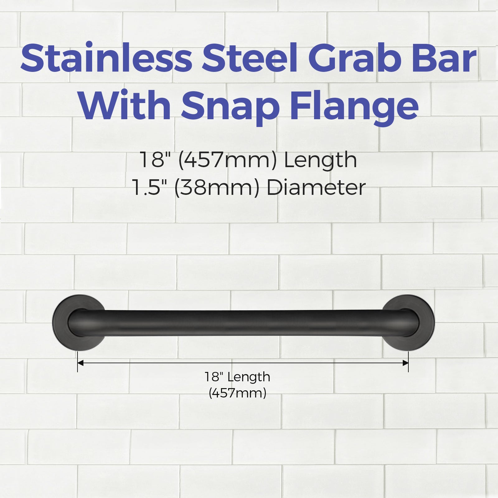 stardrix-18-inch-ada-compliant-grab-bar-1-5-diameter-concealed-mounting-flanges-handicap-friendly-commercial-residential-bathrooms-matte-black-stainless-steel
