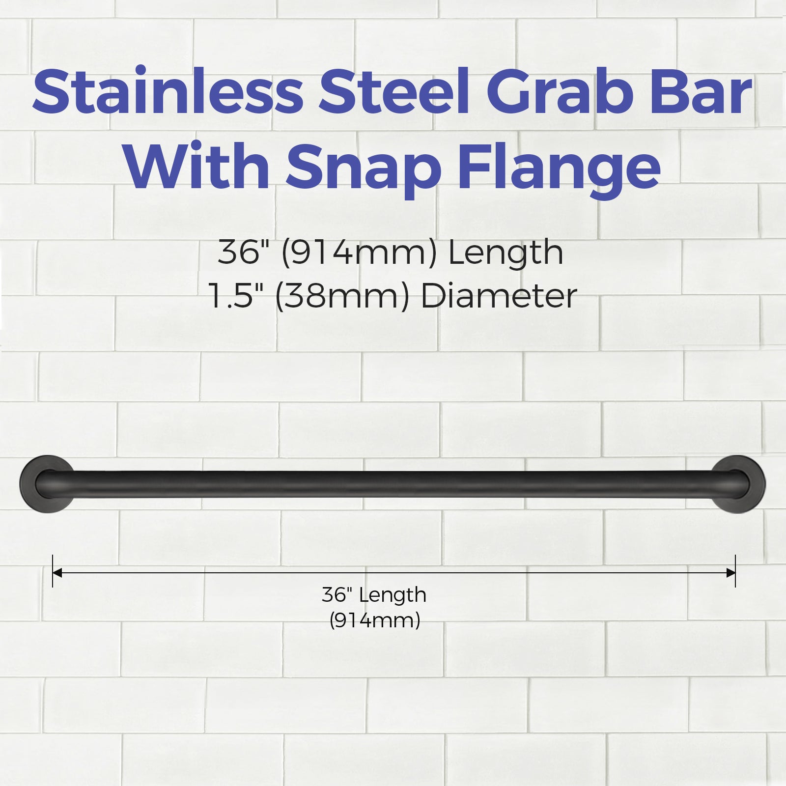 stardrix-36-inch-ada-compliant-grab-bar-1-5-diameter-concealed-mounting-flanges-handicap-friendly-commercial-residential-bathrooms-matte-black-stainless-steel