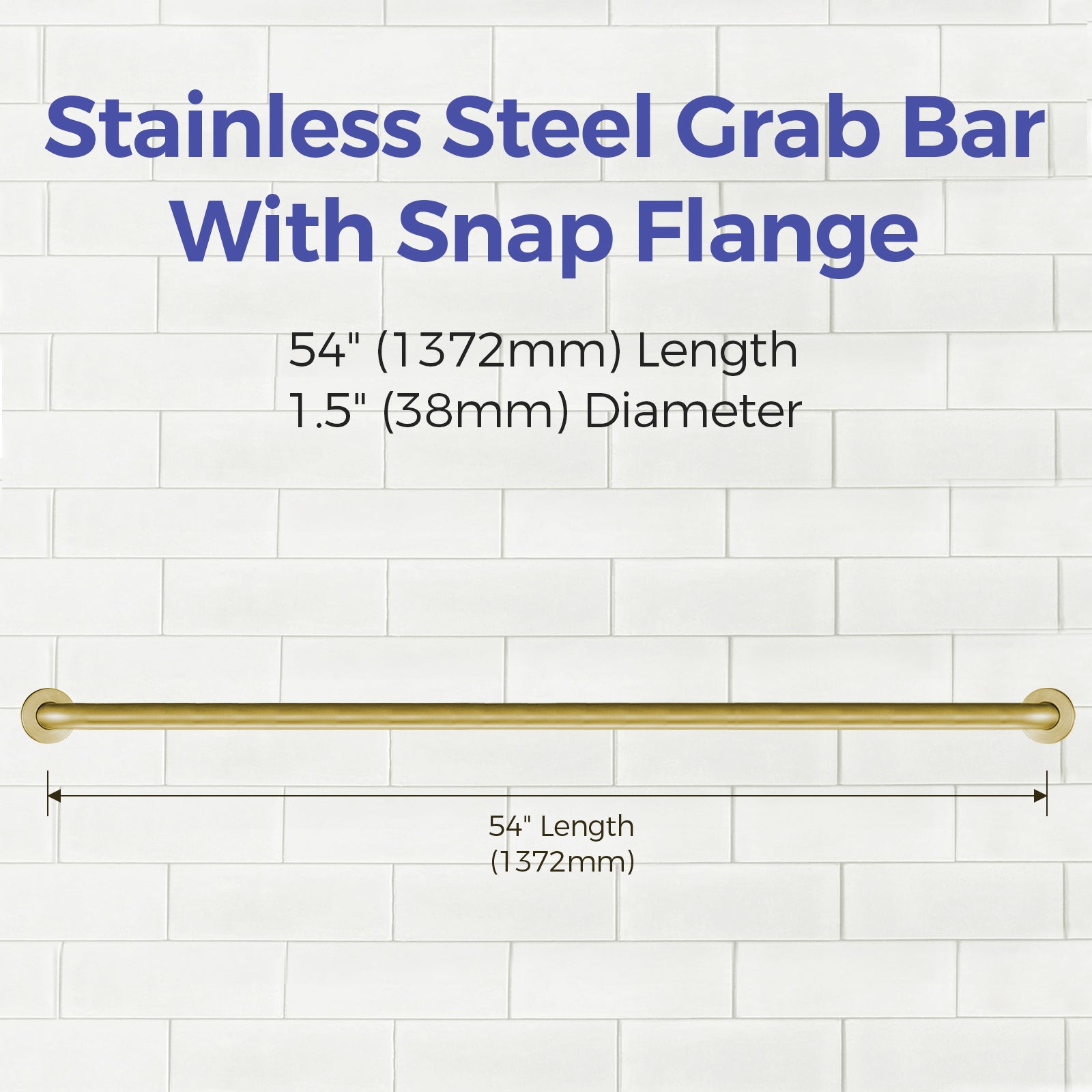 stardrix-54-inch-extra-long-ada-compliant-grab-bar-1-5-diameter-concealed-mounting-flanges-handicap-friendly-commercial-residential-bathrooms-brushed-gold-stainless-steel