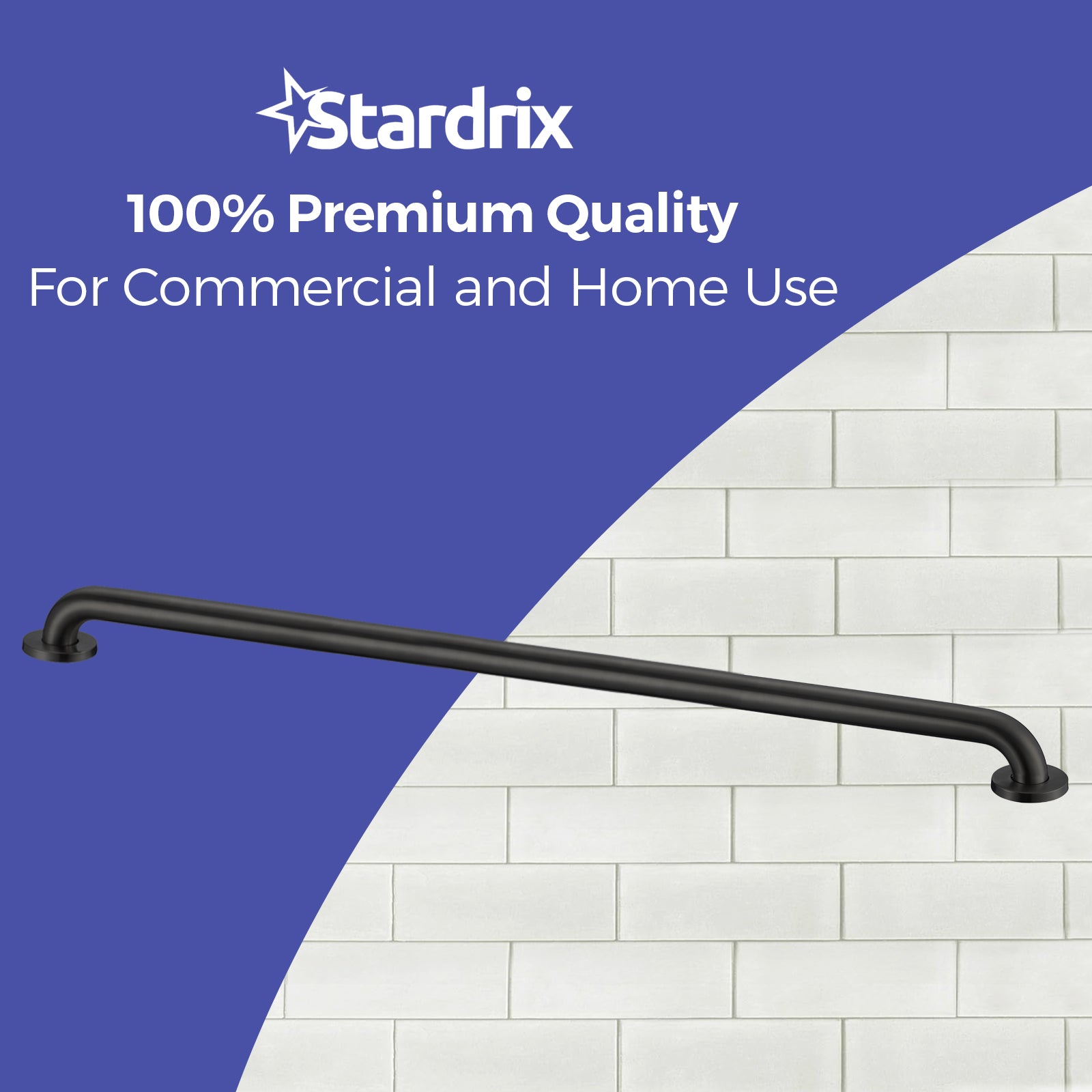 stardrix-42-inch-ada-compliant-grab-bar-1-5-diameter-concealed-mounting-flanges-handicap-friendly-commercial-residential-bathrooms-matte-black-stainless-steel