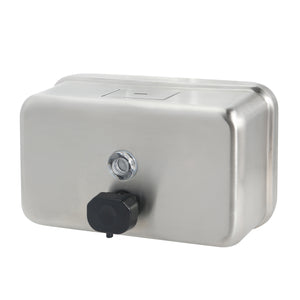 Stardrix Heavy Duty Stainless Steel Wall Mount Soap Dispenser, 1100ml/37oz, with Corrosion Proof Lining and Anti-Leak Pump for Commercial & Home Bathroom Kitchen (Horizontal)