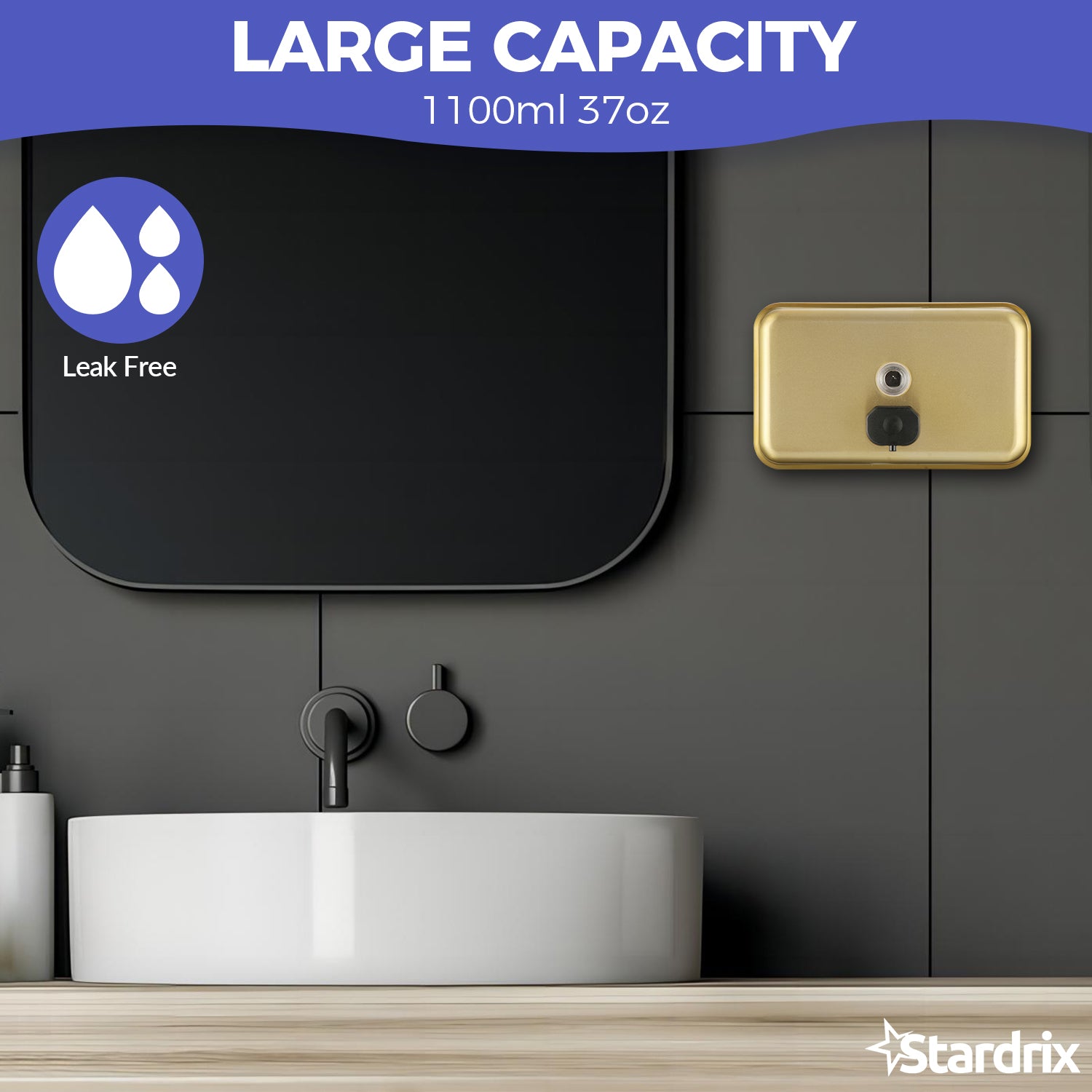 stardrix-brushed-gold-stainless-steel-horizontal-1100ml-37oz-capacity-commercial-grade-soap-dispenser-wall-mounted-bathroom-hand-soap-dispenser-with-corrosion-proof-lining-and-anti-leak-pump