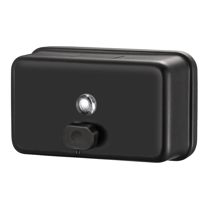 Stardrix Matte Black Stainless Steel Horizontal 1100ml/37oz Capacity Commercial-Grade Soap Dispenser, Wall-Mounted Bathroom Hand Soap Dispenser with Corrosion-Proof Lining and Anti-Leak Pump