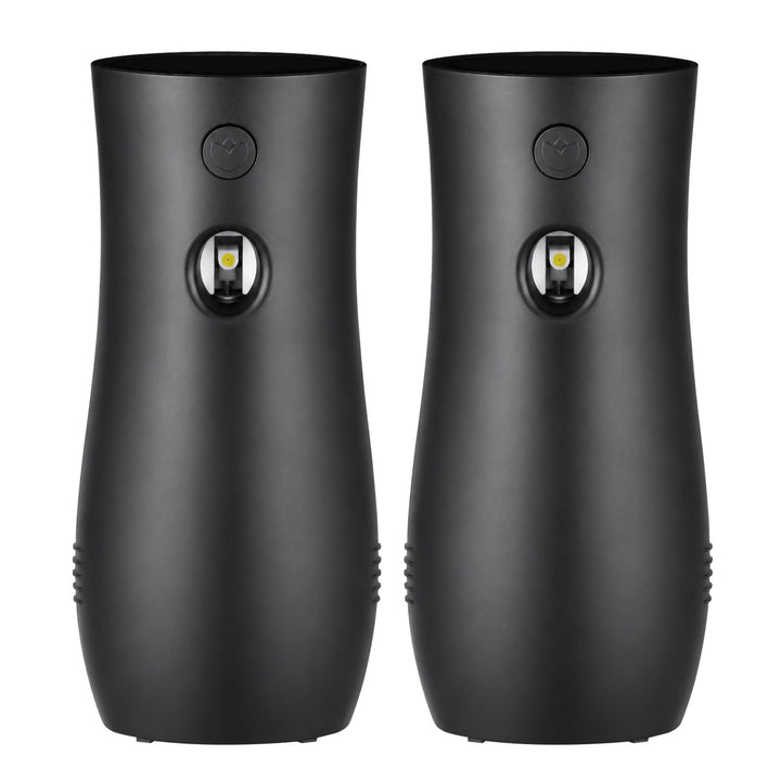 Stardrix Automatic Air Freshener Spray Dispensers 2-Pack, Battery Operated Aerosol Sprayer, Wall Mounted & Freestanding, 3 Auto Scent Release Time Settings for Home and Commercial Place, Black