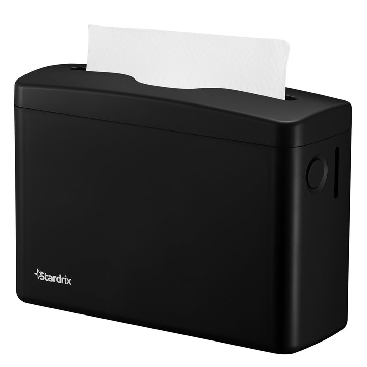 Stardrix Countertop Paper Towel Dispenser, Black Hand Towel Holder for Multifold/C-Fold/Z-Fold Towels, Spring Loaded Single Sheet Dispensing, Non-Slip Base, Compact Design for Home or Commercial