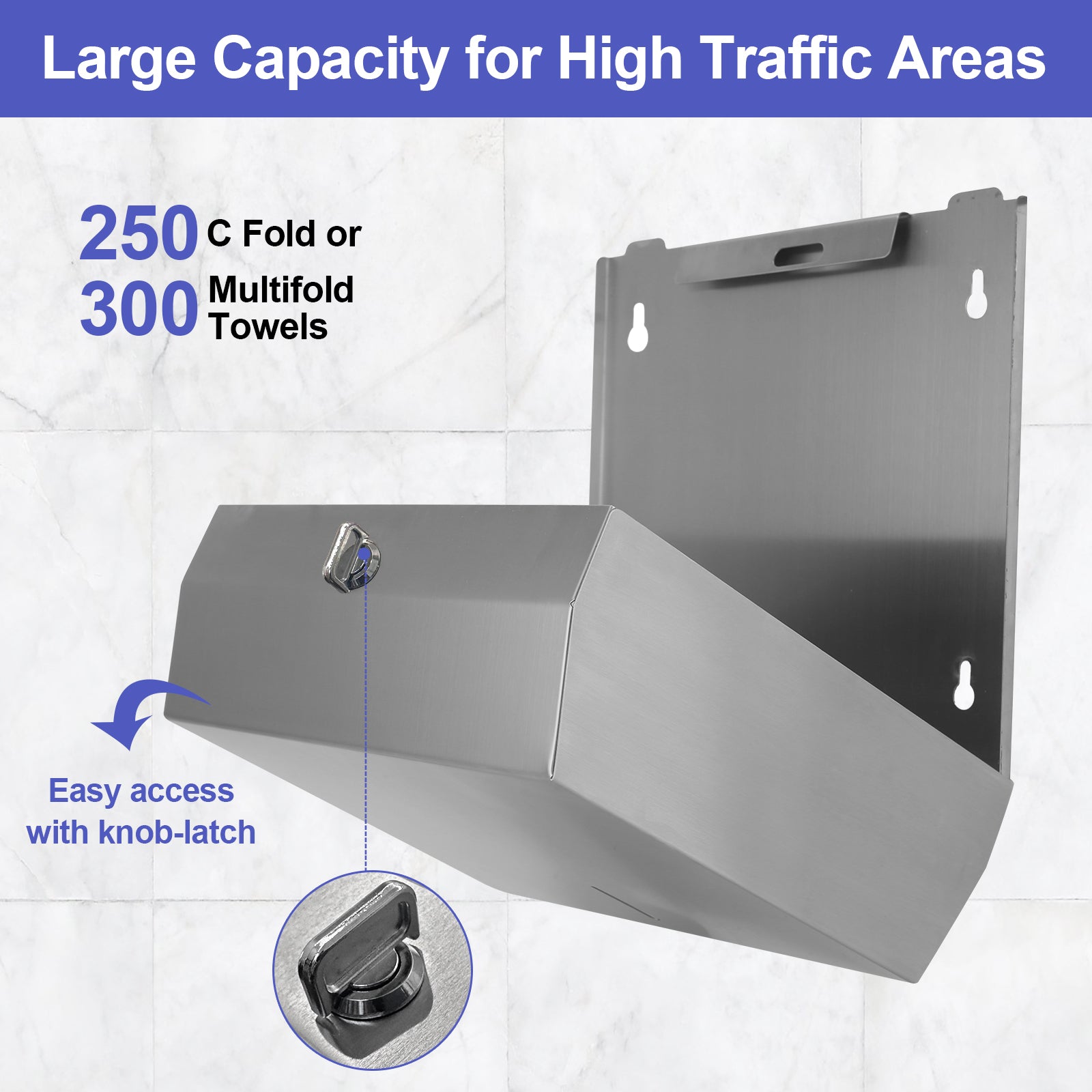 stardrix-knob-latch-no-key-lock-paper-towel-dispenser-wall-mount-brushed-stainless-steel-commercial-large-capacity-fits-250-c-fold-300-multi-fold-towels