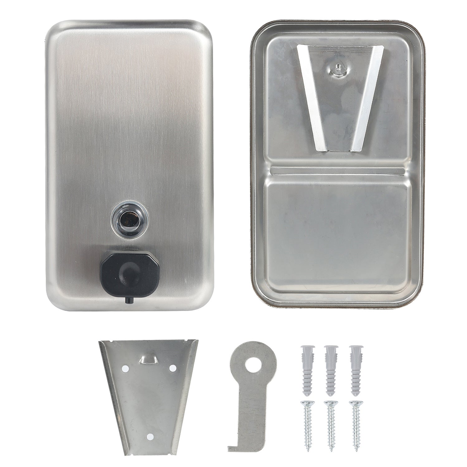 stardrix-heavy-duty-stainless-steel-wall-mount-soap-dispenser-1100ml-37oz-with-corrosion-proof-lining-and-anti-leak-pump-for-commercial-home-bathroom-kitchenvertical
