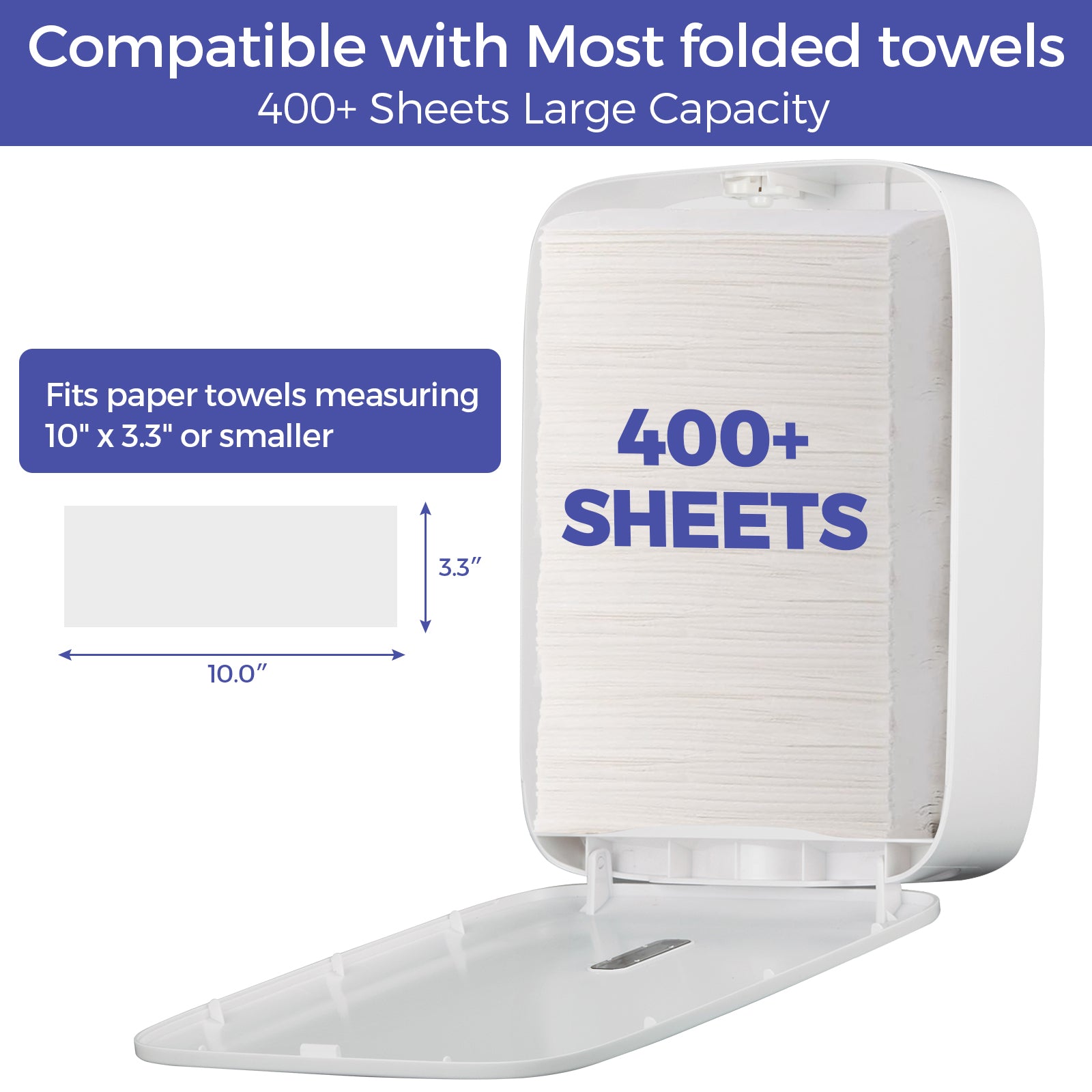 stardrix-paper-towel-dispenser-wall-mount-with-lock-fits-400-multifold-trifold-z-fold-c-fold-towels-large-paper-towel-holder-for-bathroom-kitchen-office-home-or-business-white