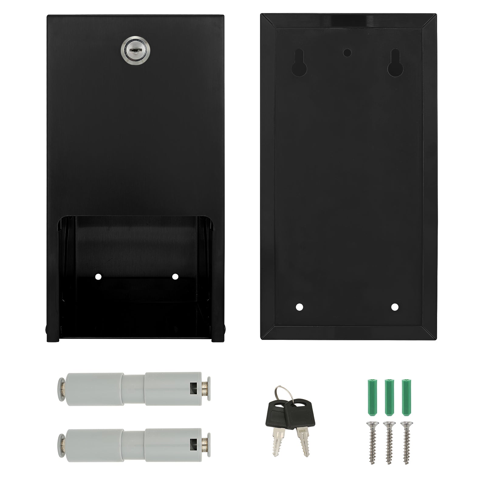 stardrix-matte-black-2-roll-stainless-steel-commercial-toilet-paper-dispenser-heavy-duty-wall-mount-tissue-holder-with-lock-for-restroom-bathroom