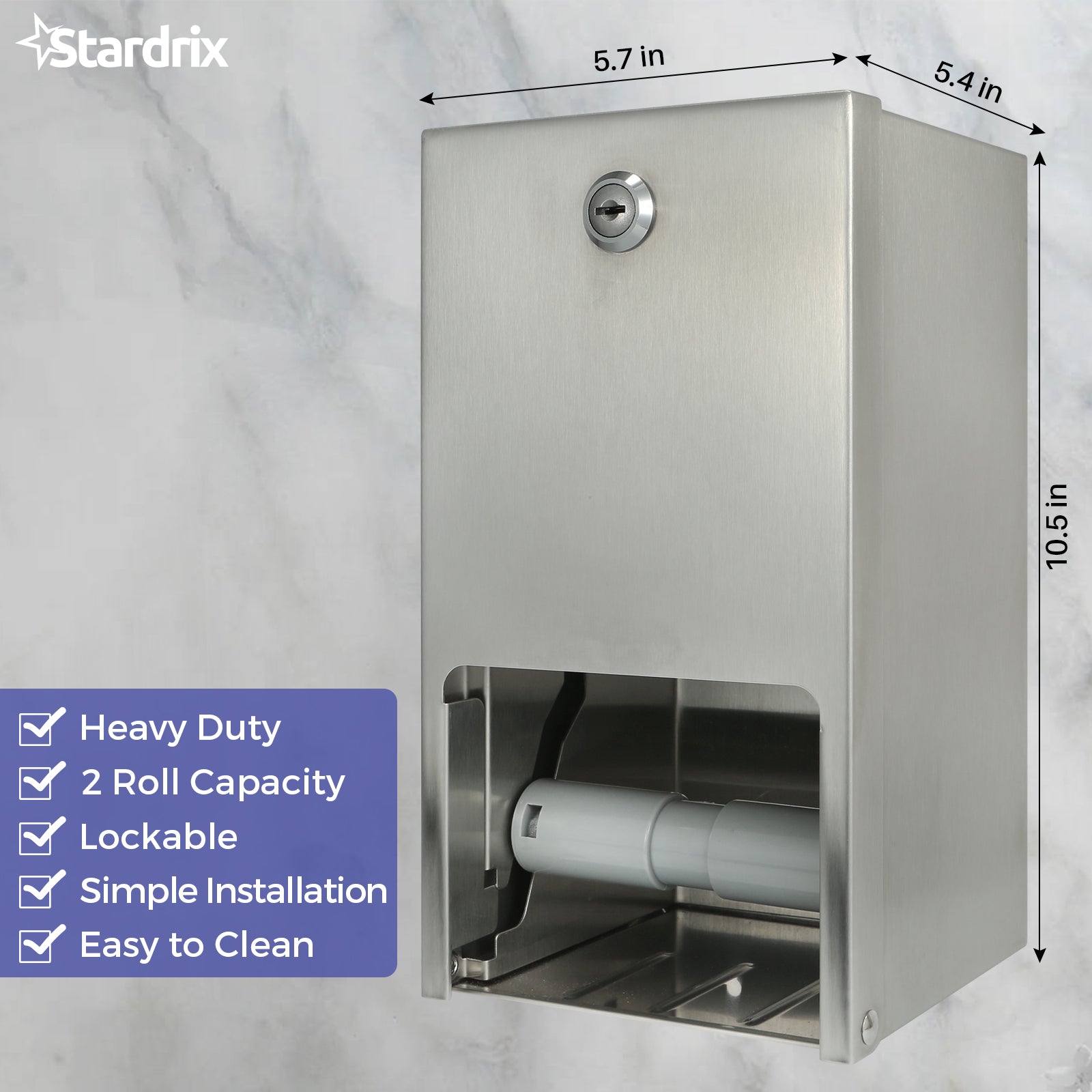 stardrix-2-roll-stainless-steel-commercial-toilet-paper-dispenser-heavy-duty-wall-mount-tissue-holder-with-lock-for-restroom-bathroom-brushed