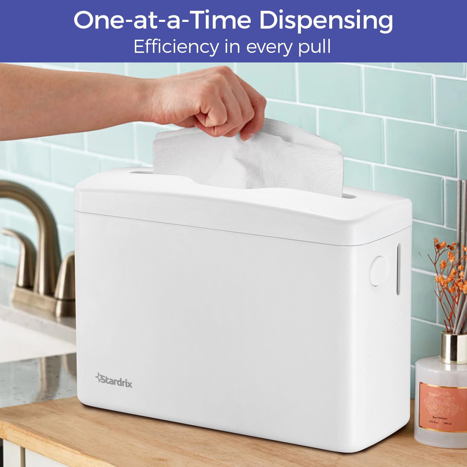 stardrix-countertop-paper-towel-dispenser-white-hand-towel-holder-for-multifold-c-fold-z-fold-towels-spring-loaded-single-sheet-dispensing-non-slip-base-compact-design-for-home-or-commercial