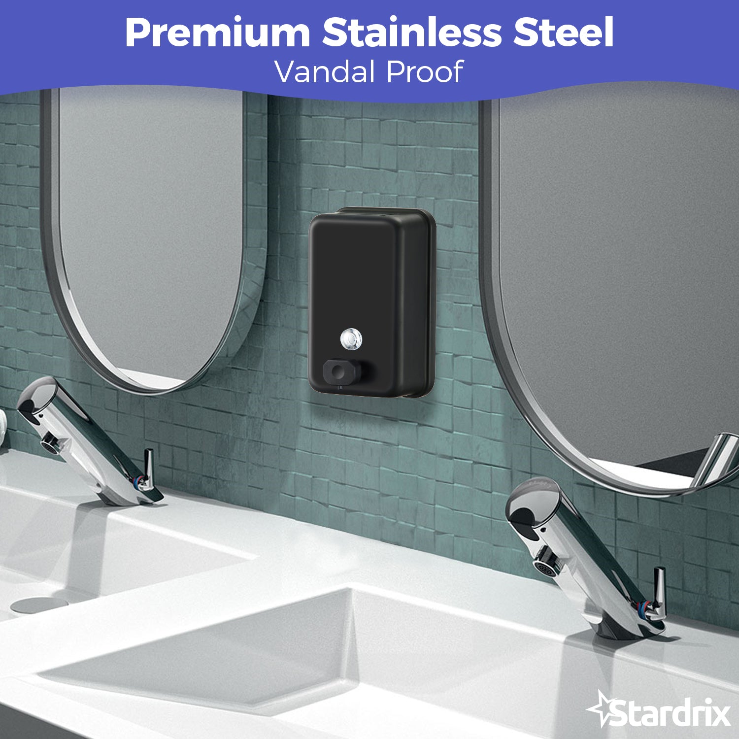 stardrix-matte-black-stainless-steel-vertical-1100ml-37oz-capacity-commercial-grade-soap-dispenser-wall-mounted-bathroom-hand-soap-dispenser-with-corrosion-proof-lining-and-anti-leak-pump
