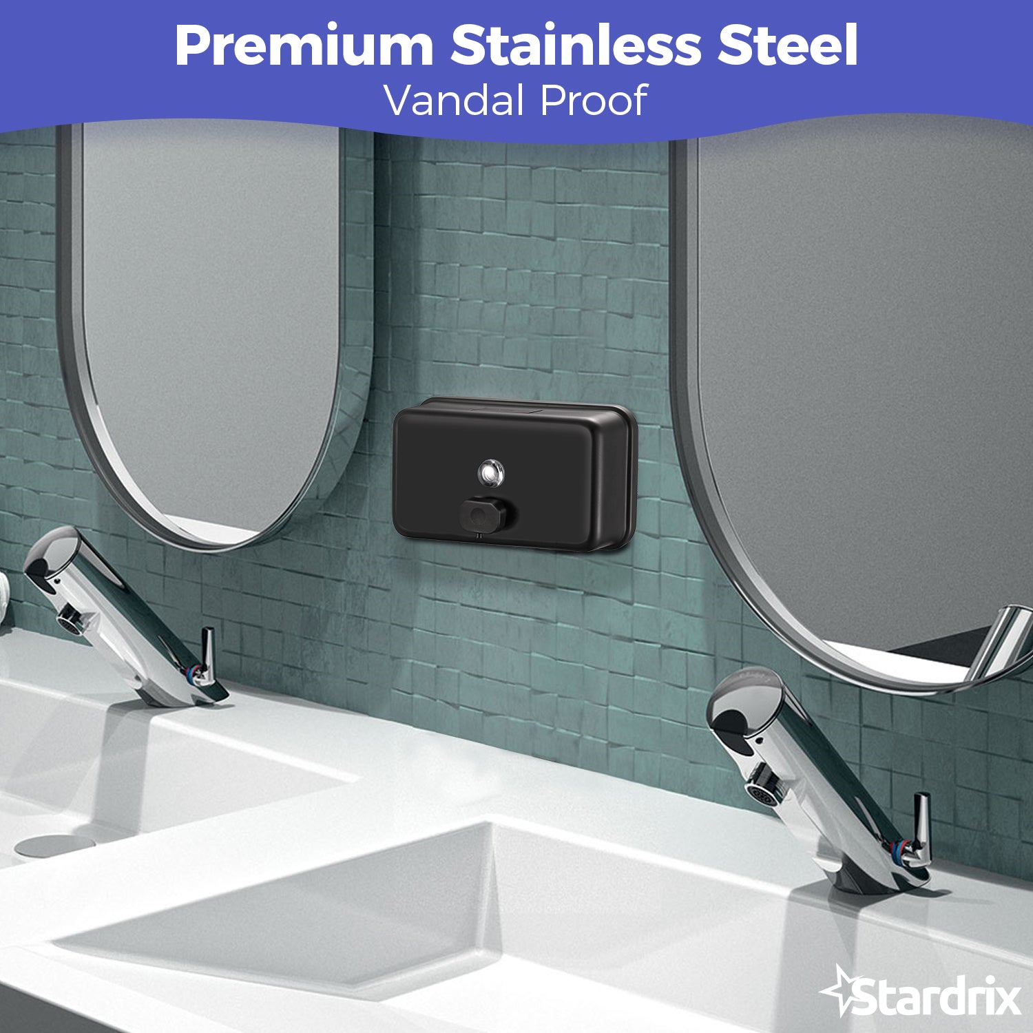 stardrix-matte-black-stainless-steel-horizontal-1100ml-37oz-capacity-commercial-grade-soap-dispenser-wall-mounted-bathroom-hand-soap-dispenser-with-corrosion-proof-lining-and-anti-leak-pump