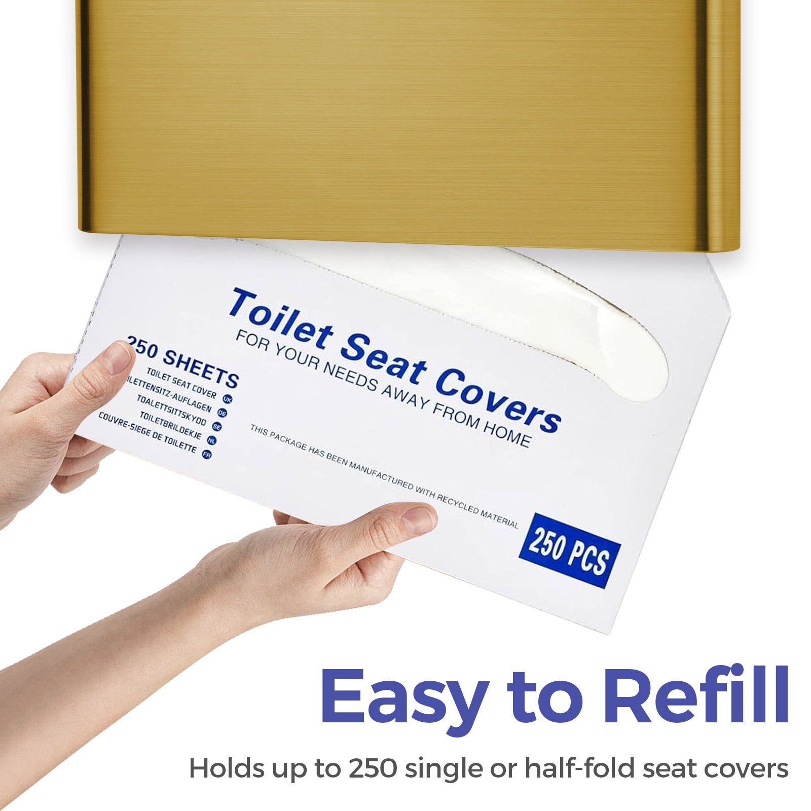 stardrix-slim-brushed-gold-stainless-steel-toilet-seat-cover-dispenser-designer-wall-mount-holder-with-curved-edges-and-large-capacity-for-single-or-1-2-fold-covers-aesthetic-and-modern-look