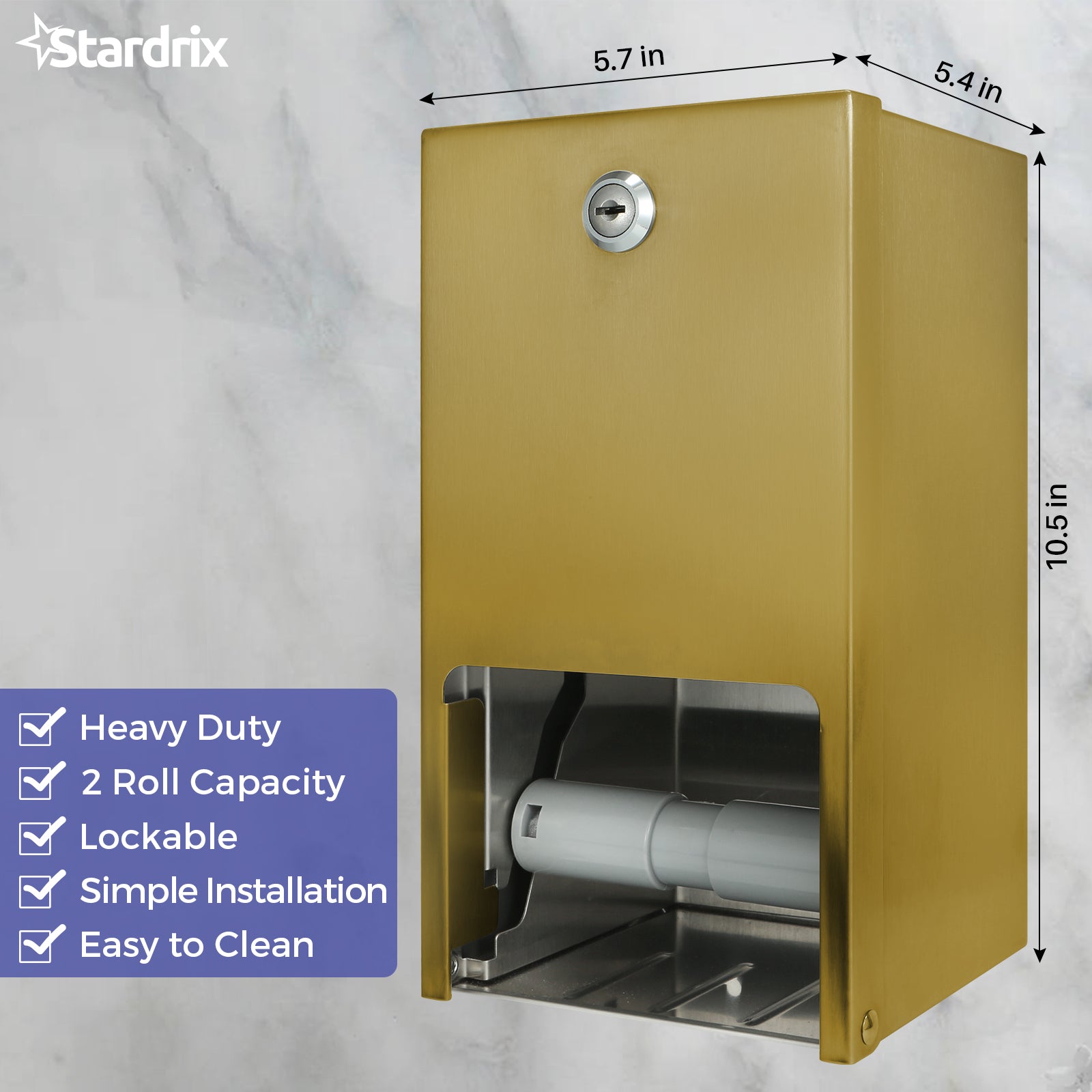 stardrix-gold-2-roll-stainless-steel-commercial-toilet-paper-dispenser-heavy-duty-wall-mount-tissue-holder-with-lock-for-restroom-bathroom
