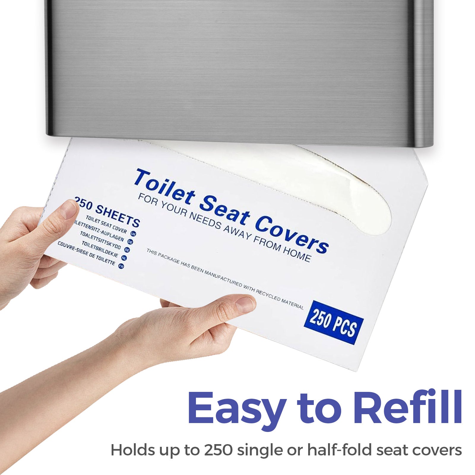 stardrix-slim-brushed-stainless-steel-toilet-seat-cover-dispenser-designer-wall-mount-holder-with-curved-edges-and-large-capacity-for-single-or-1-2-fold-covers-aesthetic-and-modern-look