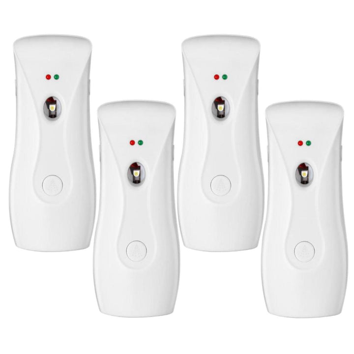 Stardrix Automatic Air Freshener Dispensers (4-Pack), Aerosol Spray Machines, Wall Mounted or Freestanding, Adjustable Timer for Scent Release in Bathroom, Office, Commercial & Home – White