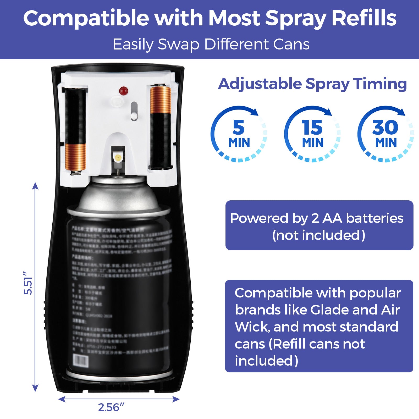 stardrix-automatic-air-freshener-spray-dispensers-2-pack-battery-operated-aerosol-sprayer-wall-mounted-freestanding-3-auto-scent-release-time-settings-for-home-and-commercial-place-black