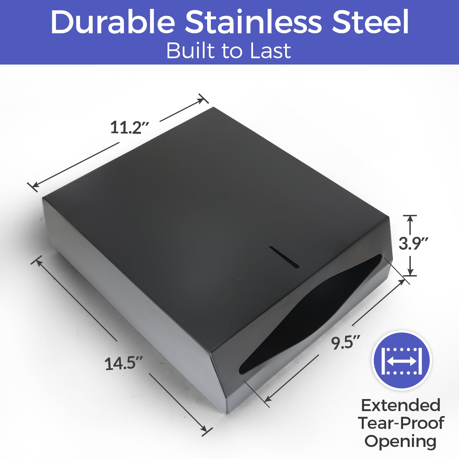 stardrix-paper-towel-dispenser-wall-mount-matte-black-stainless-steel-commercial-paper-towel-holder-with-lock-large-capacity-400-c-fold-525-multifold-towels