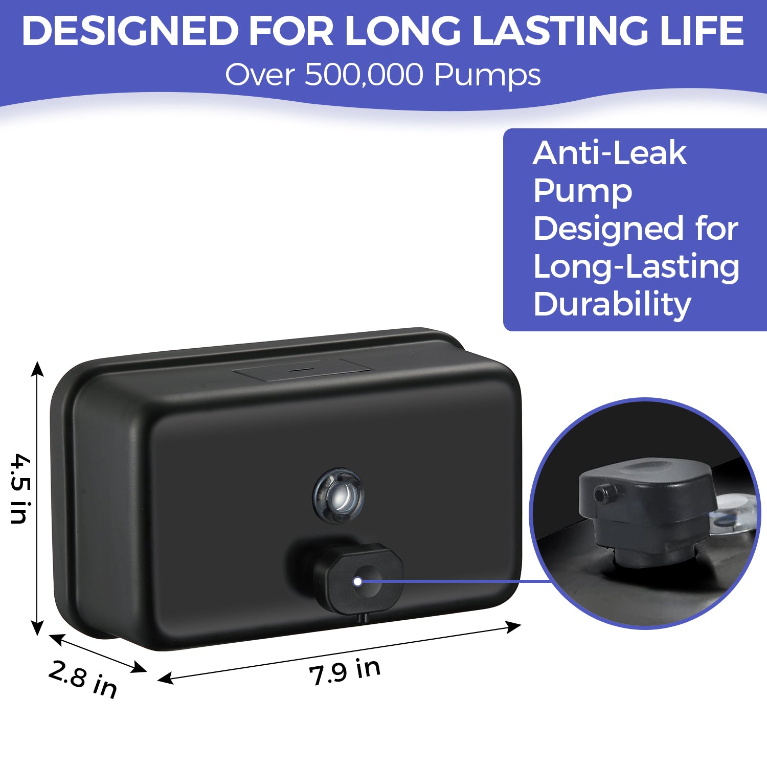 stardrix-matte-black-stainless-steel-horizontal-1100ml-37oz-capacity-commercial-grade-soap-dispenser-wall-mounted-bathroom-hand-soap-dispenser-with-corrosion-proof-lining-and-anti-leak-pump
