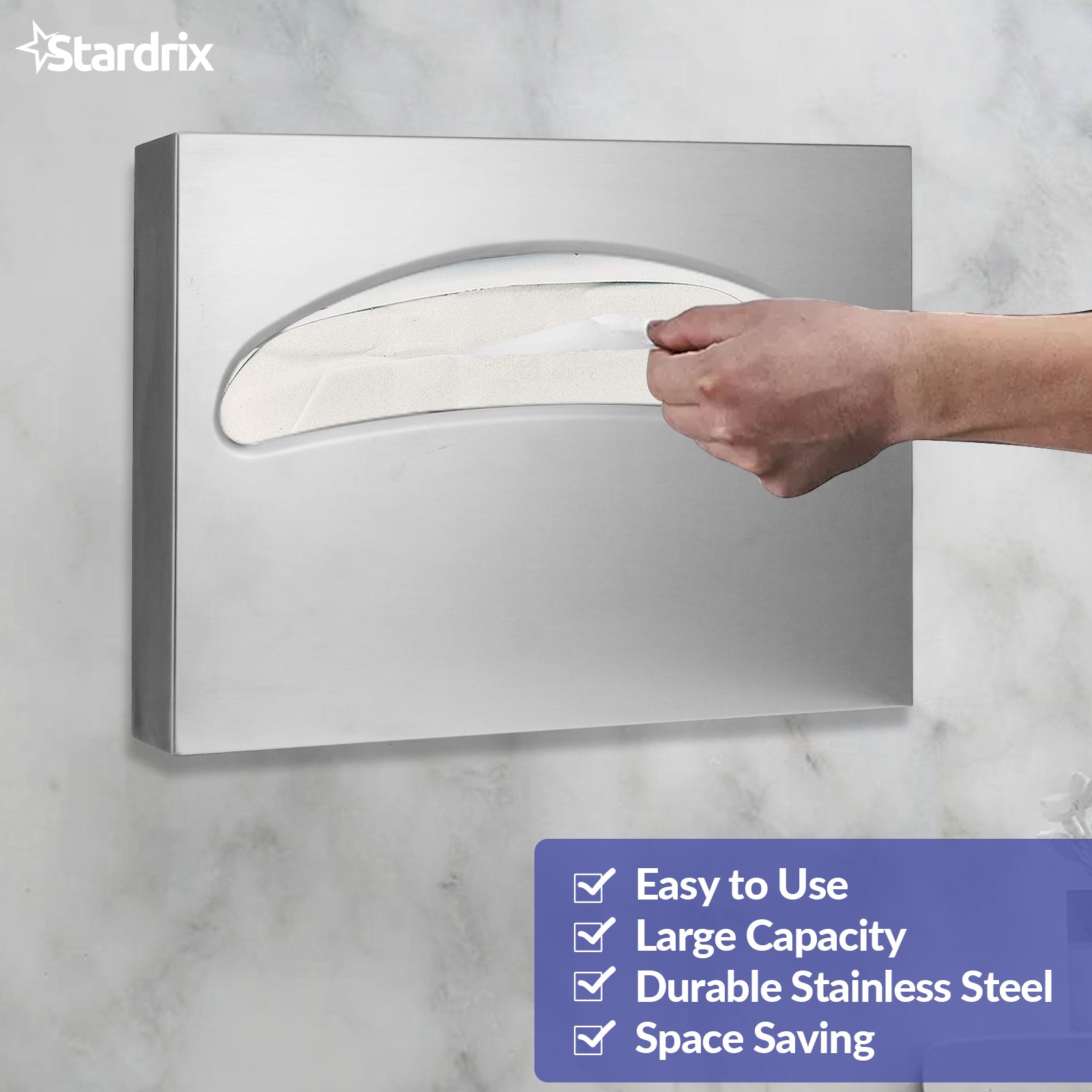 stardrix-stainless-steel-toilet-seat-cover-dispenser-wall-mount-single-or-1-2-fold-large-capacity-toilet-seat-covers-holder-for-commercial-and-residential-brushed
