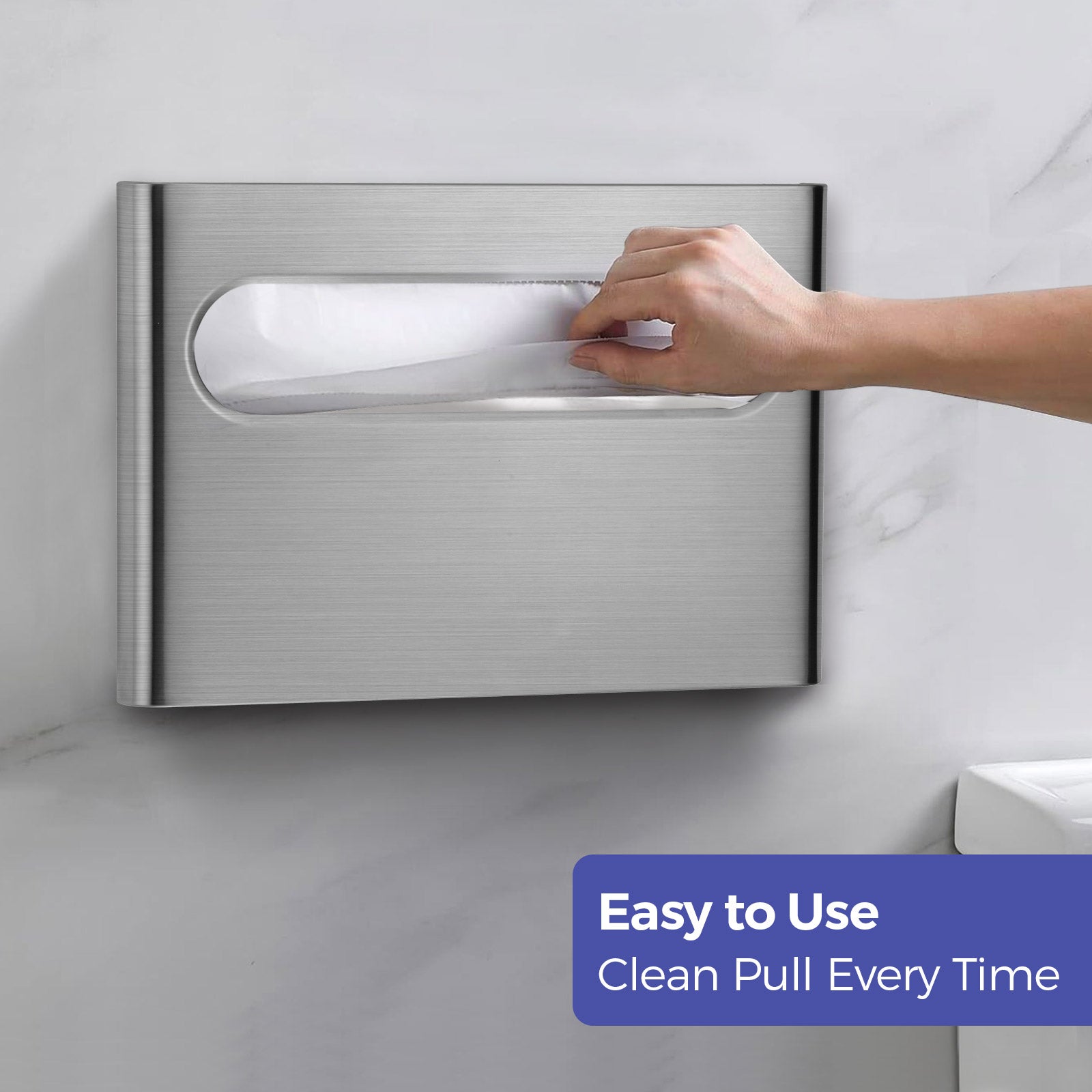 stardrix-slim-brushed-stainless-steel-toilet-seat-cover-dispenser-designer-wall-mount-holder-with-curved-edges-and-large-capacity-for-single-or-1-2-fold-covers-aesthetic-and-modern-look