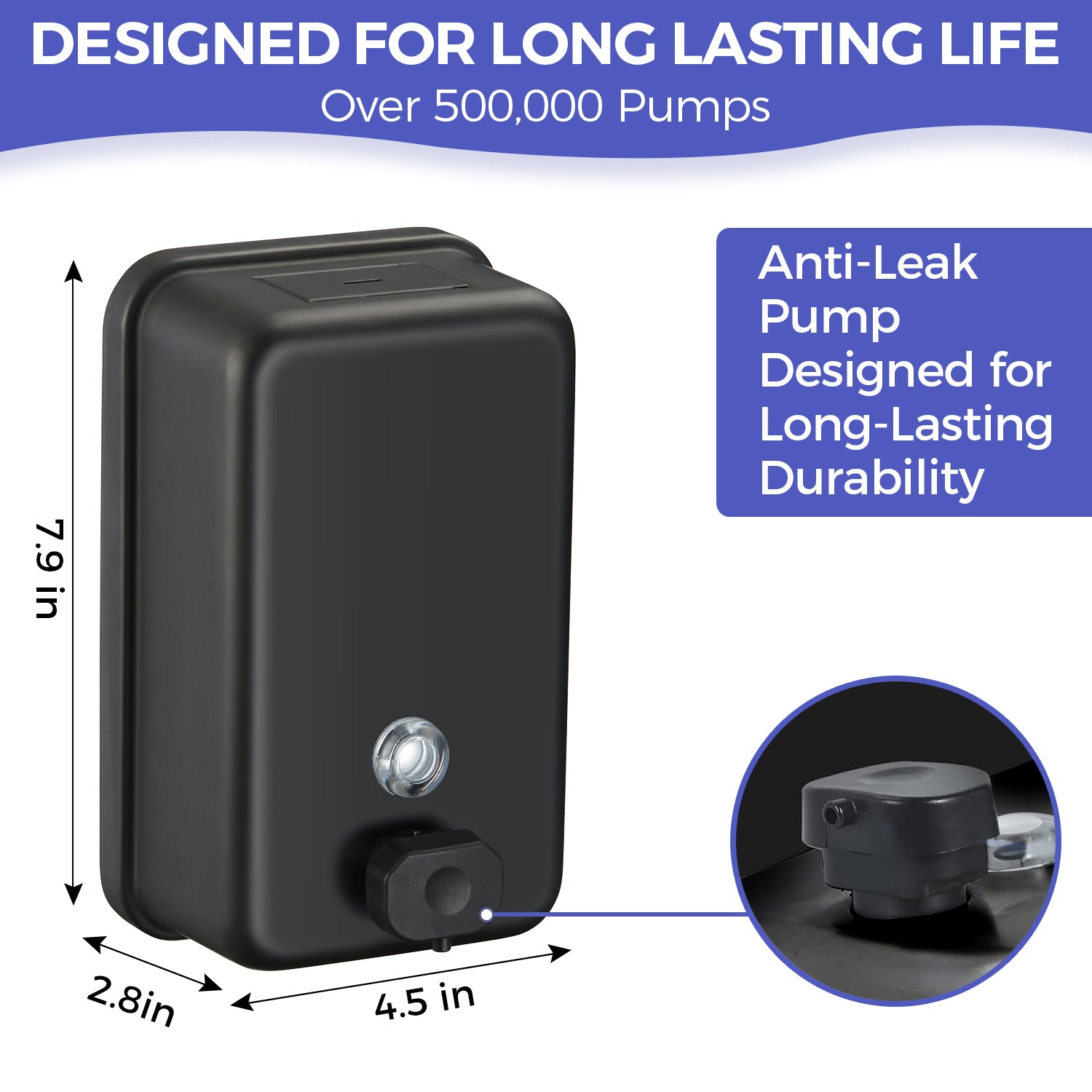 stardrix-matte-black-stainless-steel-vertical-1100ml-37oz-capacity-commercial-grade-soap-dispenser-wall-mounted-bathroom-hand-soap-dispenser-with-corrosion-proof-lining-and-anti-leak-pump