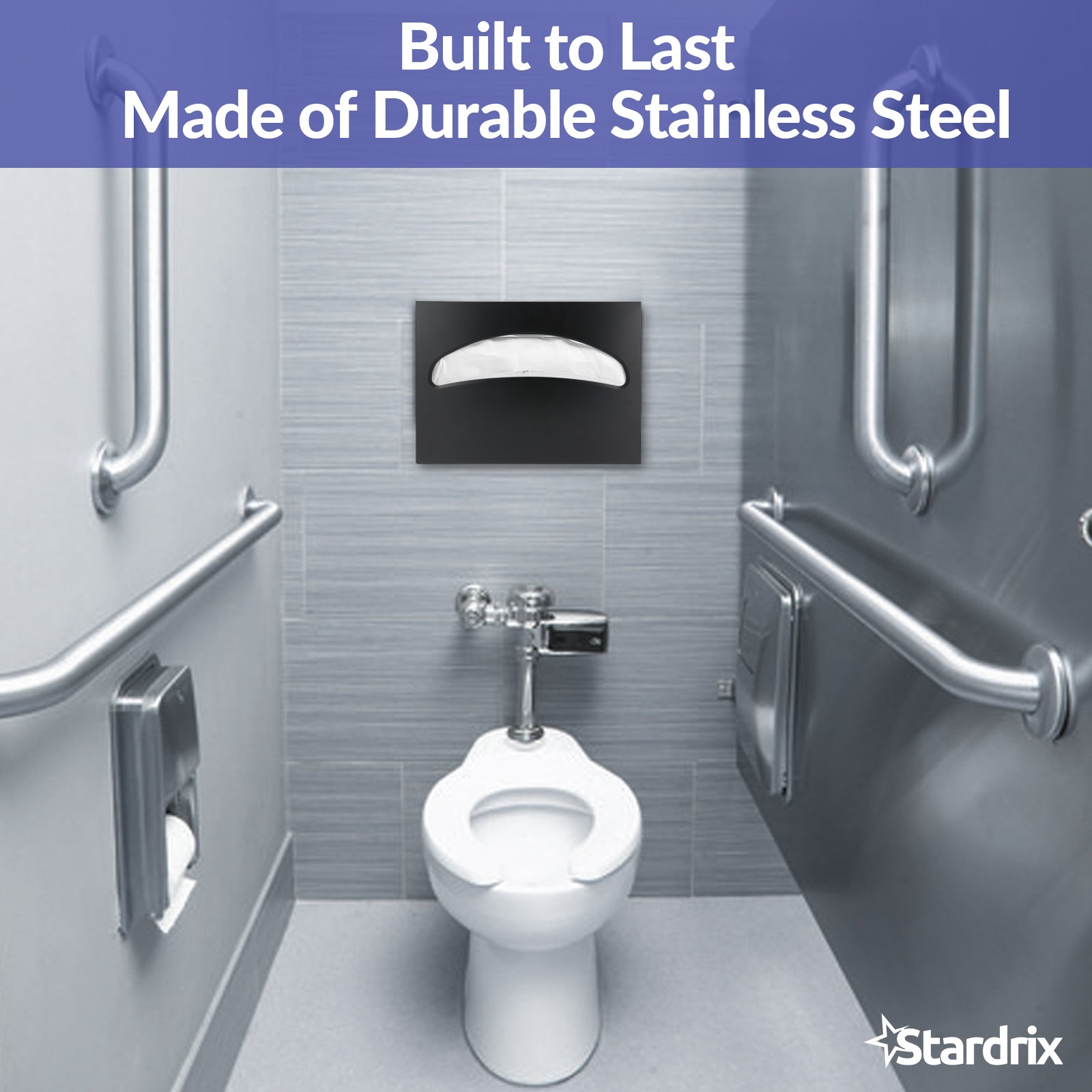 stardrix-stainless-steel-toilet-seat-cover-dispenser-wall-mount-single-or-1-2-fold-large-capacity-toilet-seat-covers-holder-for-commercial-and-residential-matt-black