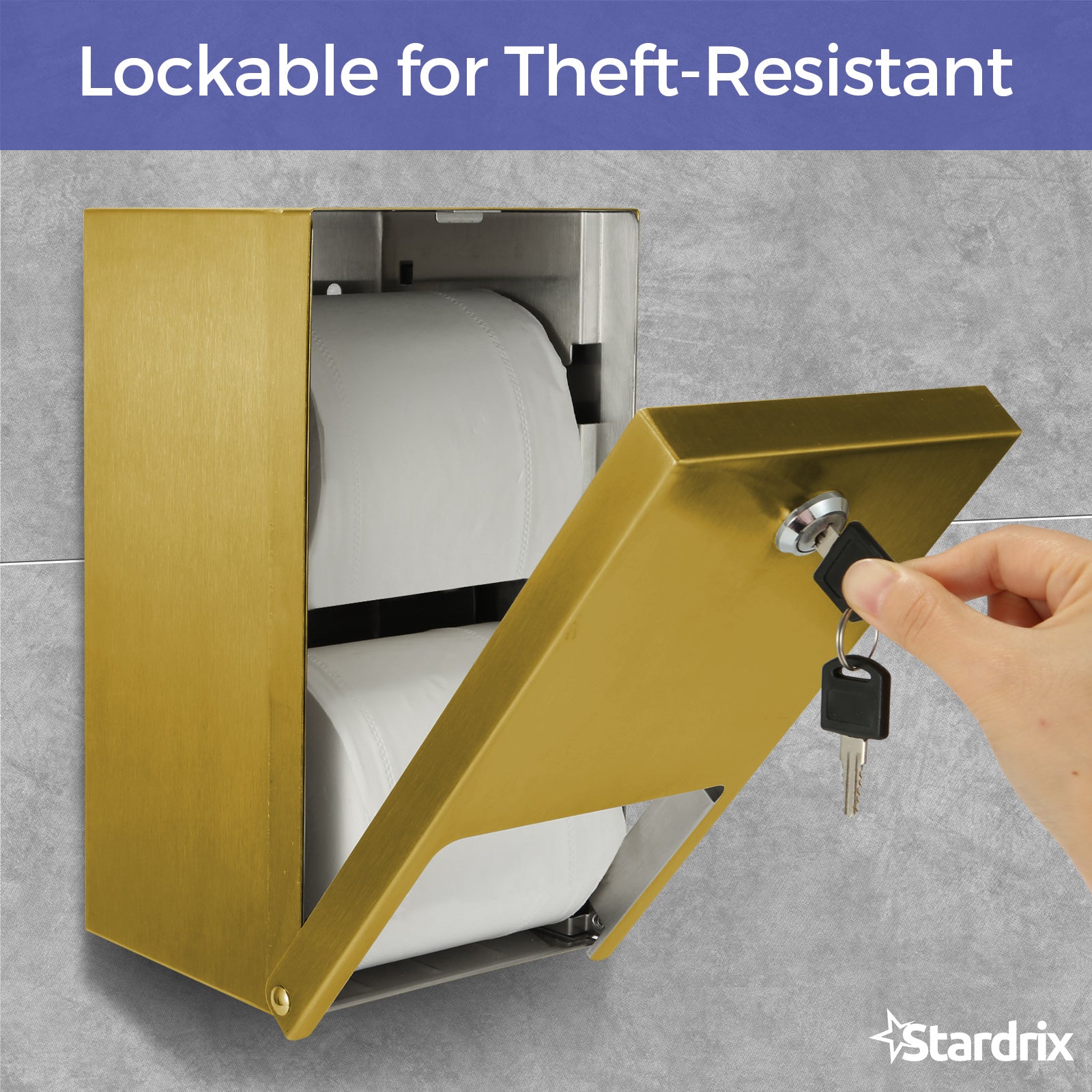 stardrix-gold-2-roll-stainless-steel-commercial-toilet-paper-dispenser-heavy-duty-wall-mount-tissue-holder-with-lock-for-restroom-bathroom