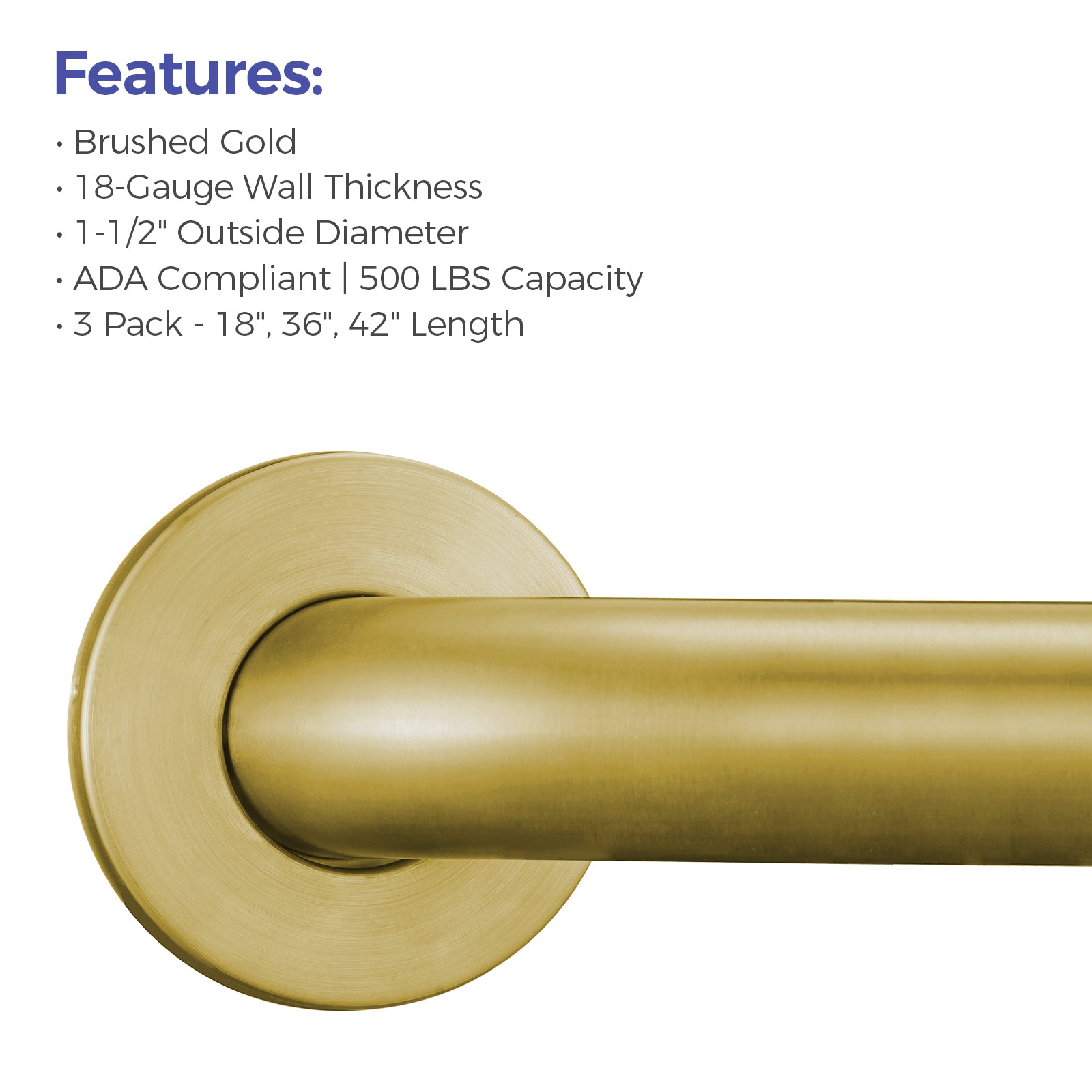 stardrix-grab-bar-bundle-for-ada-compliance-brushed-gold-stainless-steel-grab-bar-set-for-commercial-and-residential-restrooms-1-5-diameter-18-36-42-pack-of-3