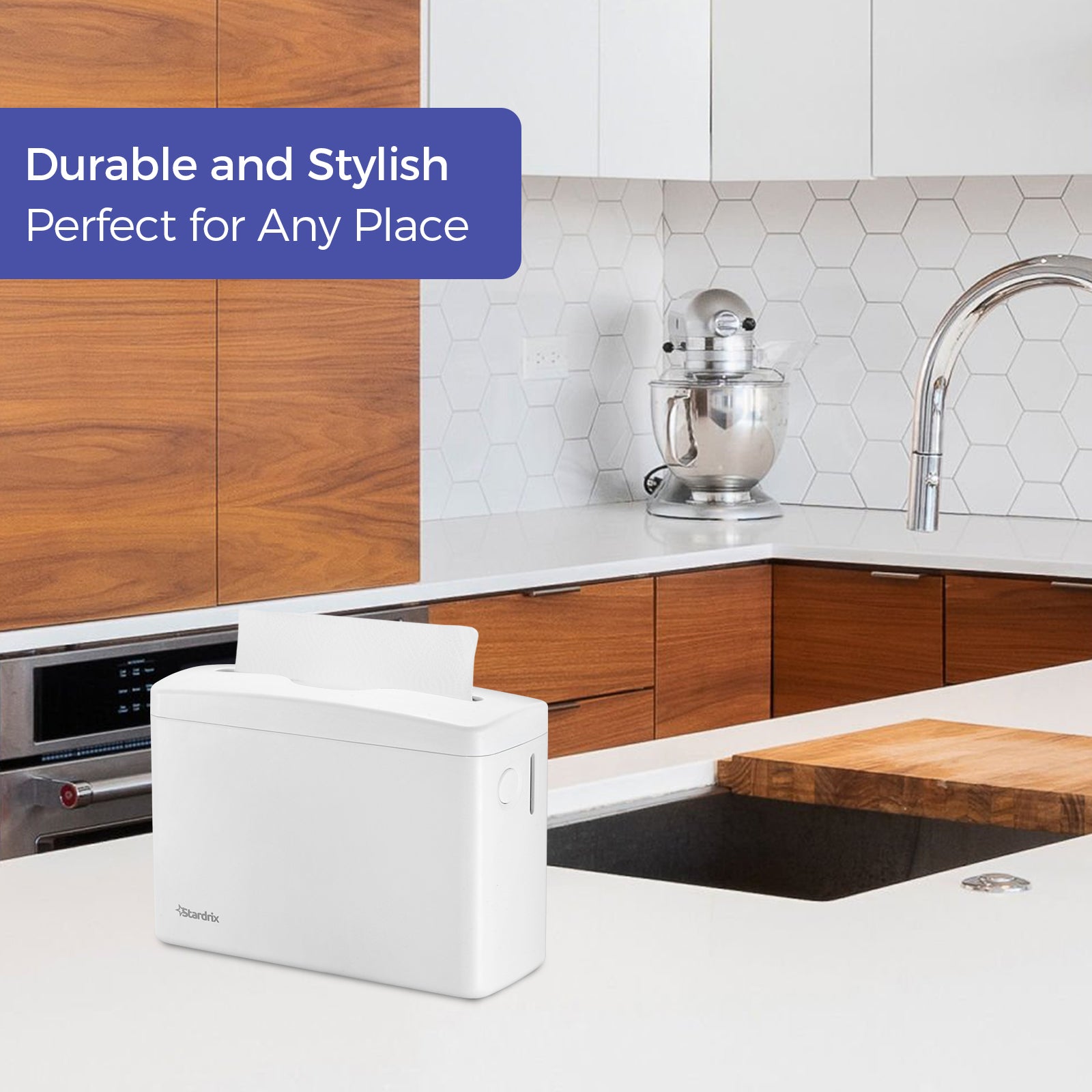stardrix-countertop-paper-towel-dispenser-white-hand-towel-holder-for-multifold-c-fold-z-fold-towels-spring-loaded-single-sheet-dispensing-non-slip-base-compact-design-for-home-or-commercial