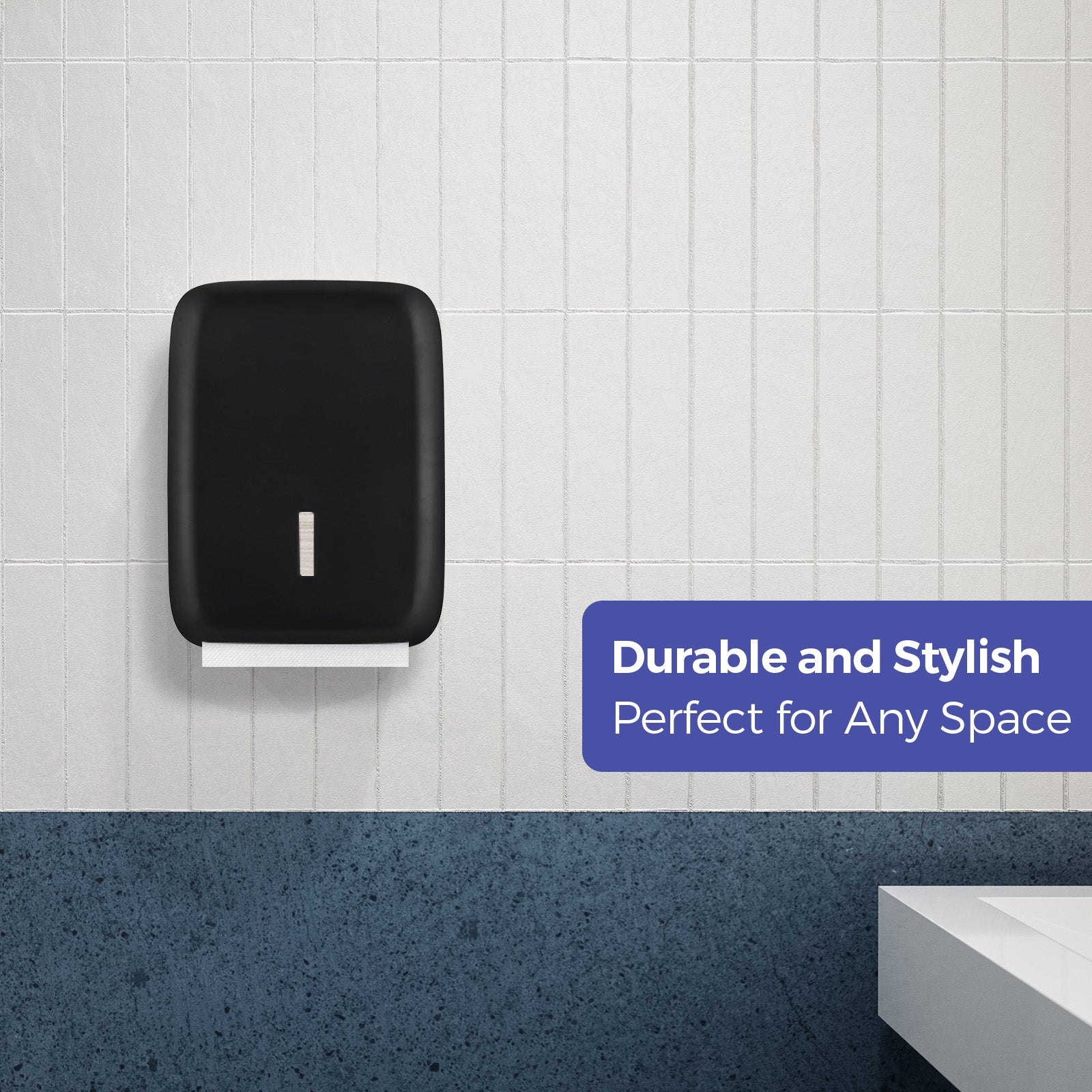 stardrix-paper-towel-dispenser-wall-mount-with-lock-fits-400-multifold-trifold-z-fold-c-fold-towels-large-paper-towel-holder-for-bathroom-kitchen-office-home-or-business-black