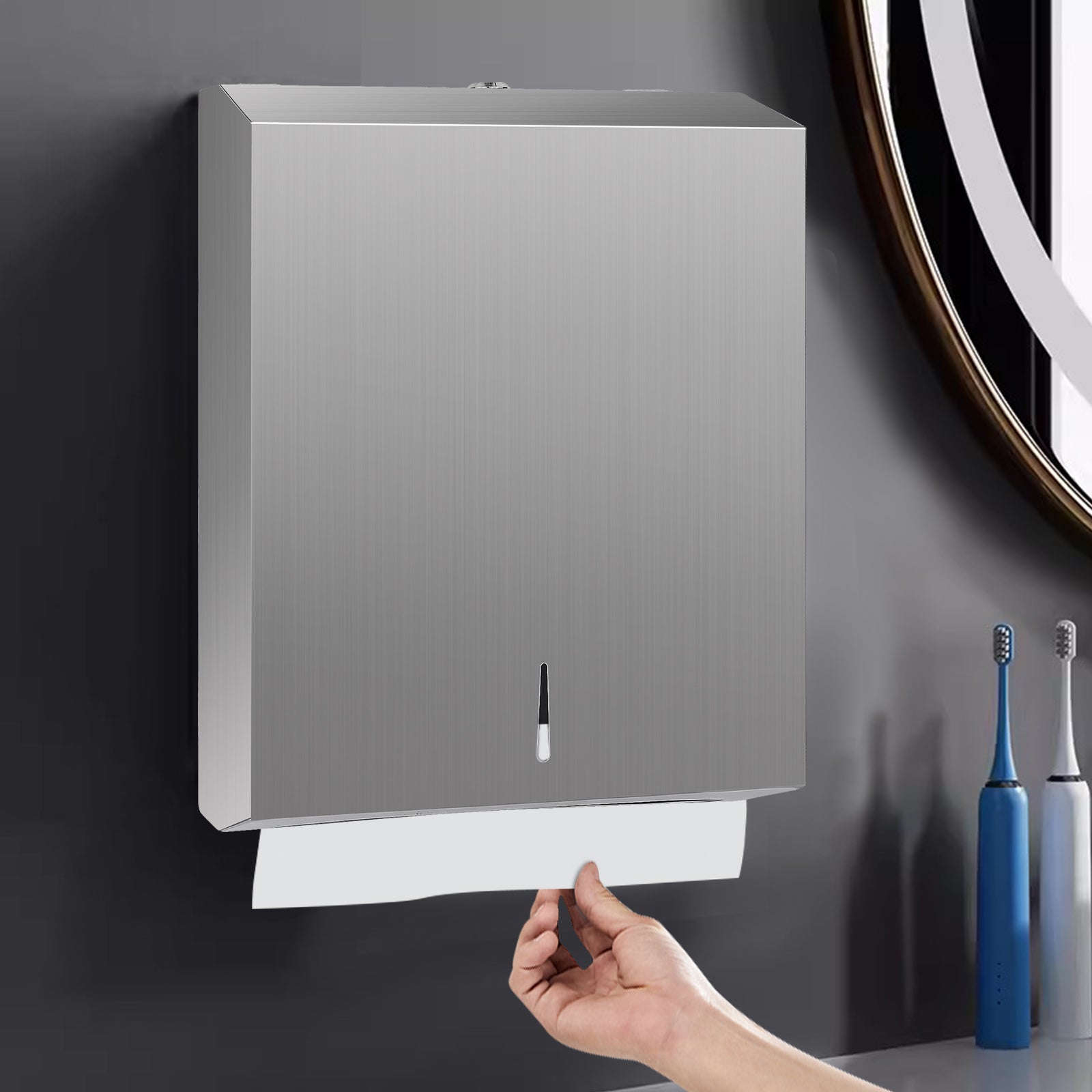 stardrix-knob-latch-no-key-lock-paper-towel-dispenser-wall-mount-brushed-stainless-steel-commercial-large-capacity-fits-400-c-fold-525-multi-fold-towels