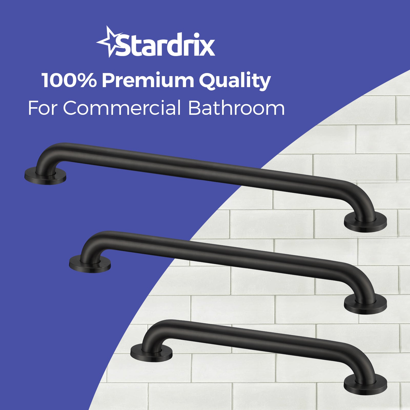 stardrix-grab-bar-bundle-for-ada-compliance-matte-black-stainless-steel-grab-bar-set-for-commercial-and-residential-restrooms-1-5-diameter-18-36-42-pack-of-3