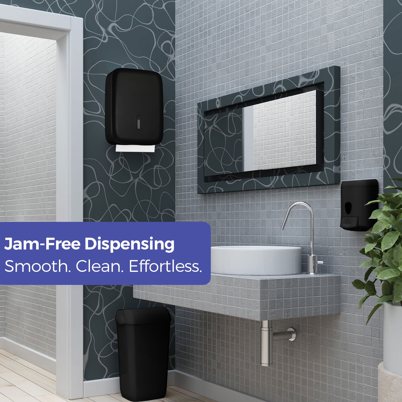 stardrix-paper-towel-dispenser-wall-mount-with-lock-fits-400-multifold-trifold-z-fold-c-fold-towels-large-paper-towel-holder-for-bathroom-kitchen-office-home-or-business-black