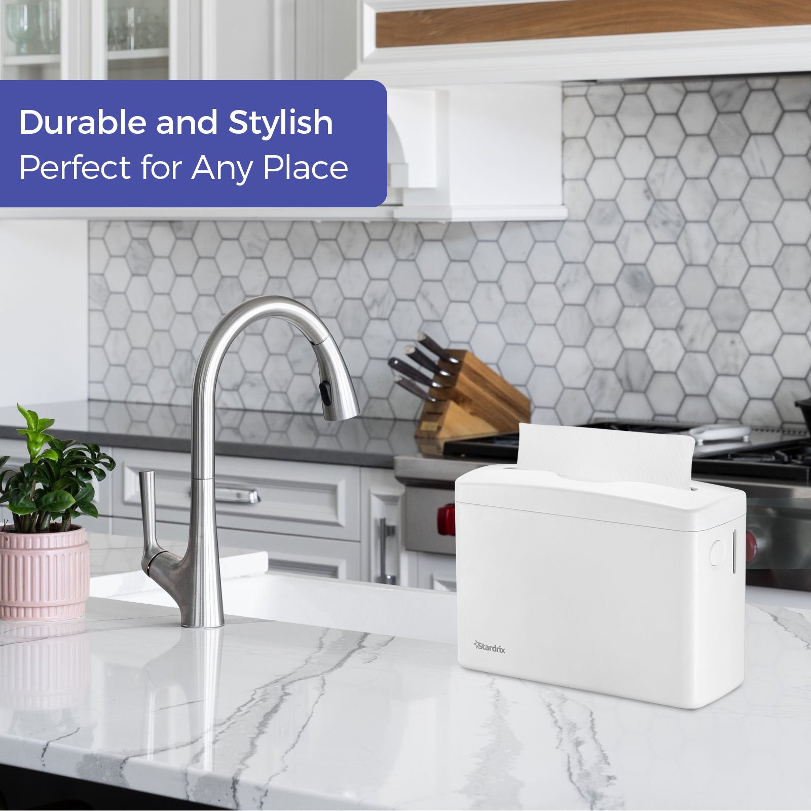 stardrix-countertop-paper-towel-dispenser-white-hand-towel-holder-for-multifold-c-fold-z-fold-towels-spring-loaded-single-sheet-dispensing-non-slip-base-compact-design-for-home-or-commercial