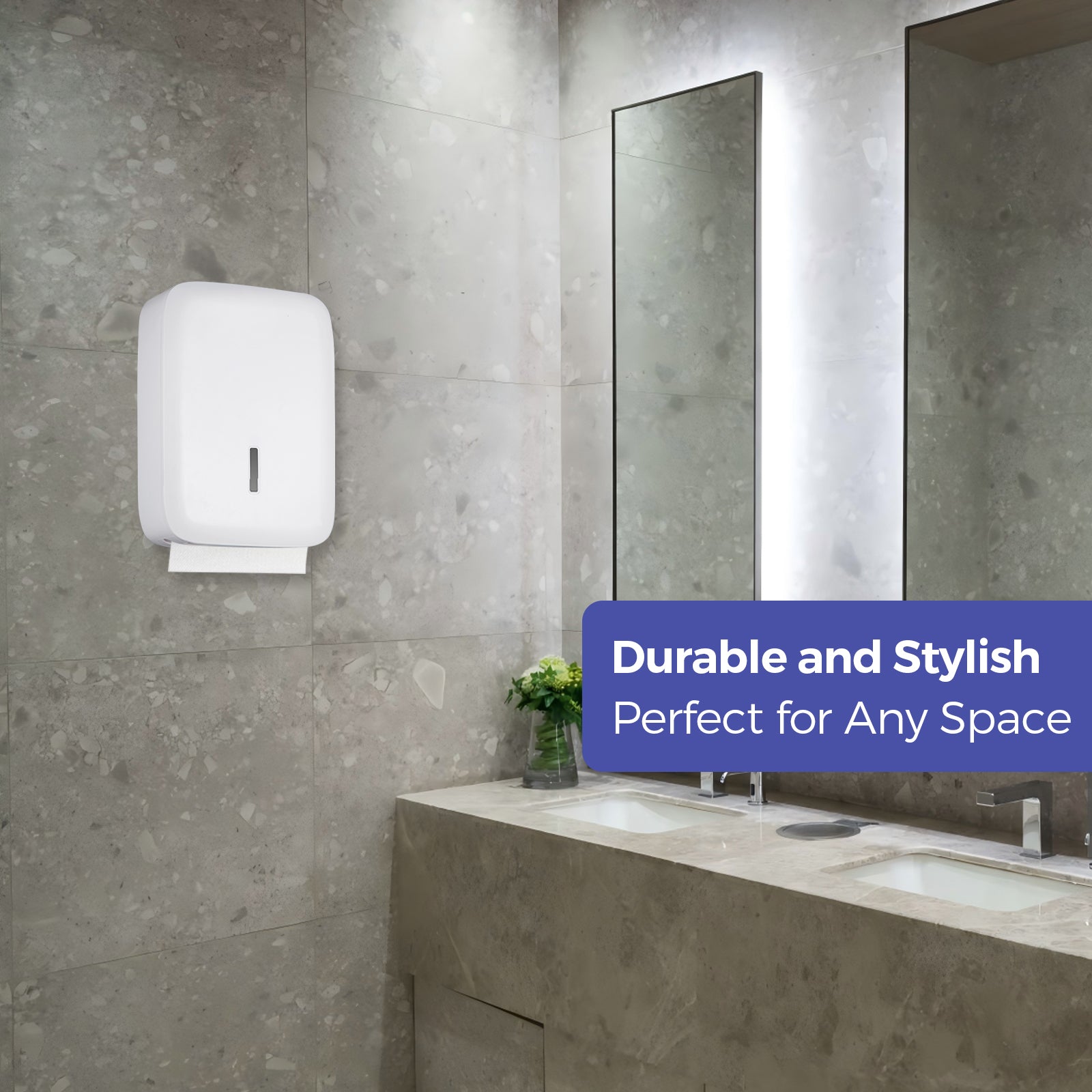 stardrix-paper-towel-dispenser-wall-mount-with-lock-fits-400-multifold-trifold-z-fold-c-fold-towels-large-paper-towel-holder-for-bathroom-kitchen-office-home-or-business-white