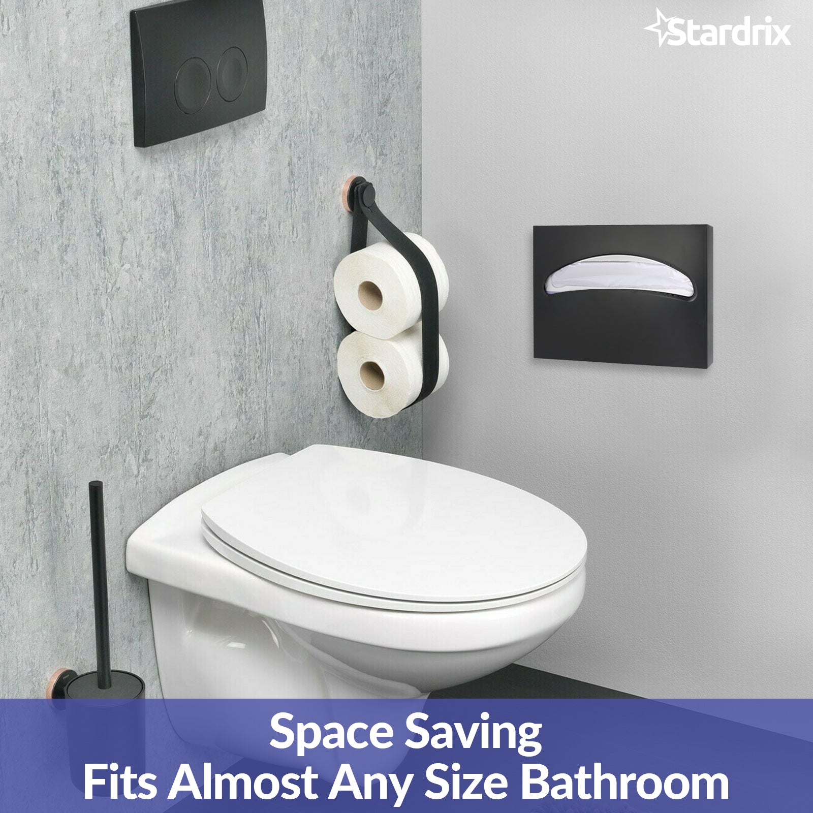 stardrix-stainless-steel-toilet-seat-cover-dispenser-wall-mount-single-or-1-2-fold-large-capacity-toilet-seat-covers-holder-for-commercial-and-residential-matt-black