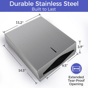 ST-401S stainless steel towel dispenser with durable knob-latch refill access
